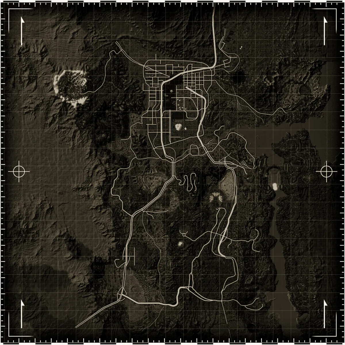 Fallout New Vegas map zoomed in on Goodsprings